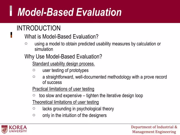 model based evaluation