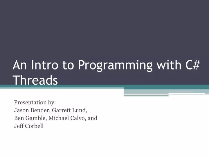 an intro to programming with c threads