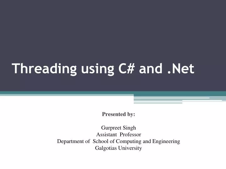 threading using c and net