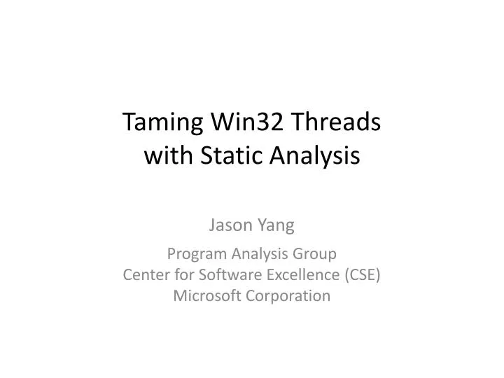 taming win32 threads with static analysis