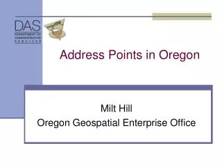 Address Points in Oregon
