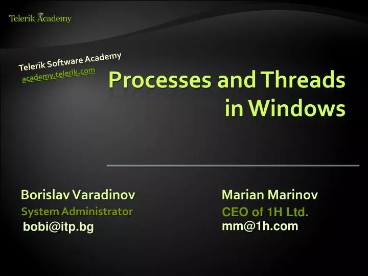 processes and threads in windows