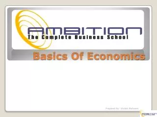 Basics Of Economics