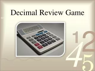 Decimal Review Game