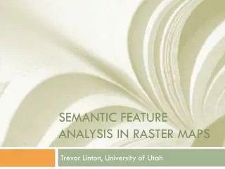 Semantic feature analysis in raster maps