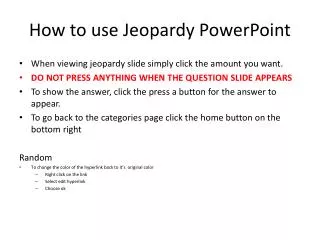 How to use Jeopardy PowerPoint