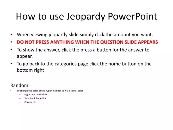 how to use jeopardy powerpoint