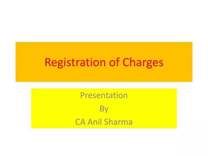 registration of charges