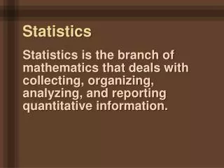 Statistics