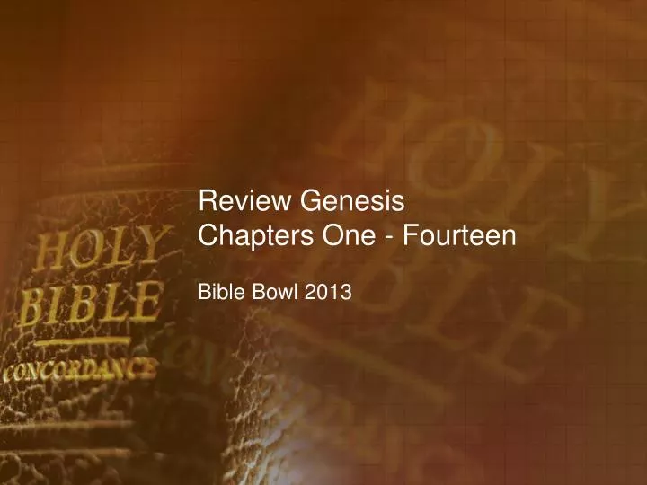 review genesis chapters one fourteen