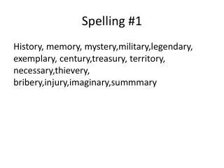 Spelling #1