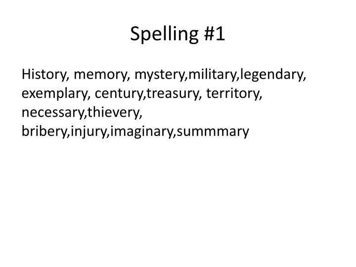 spelling 1