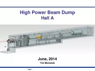High Power Beam Dump Hall A