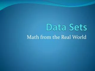 Data Sets