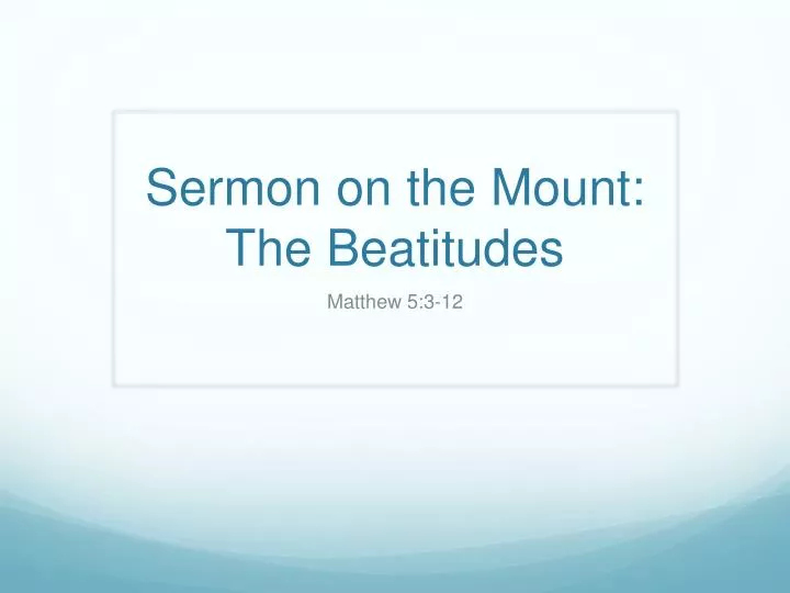 sermon on the mount the beatitudes