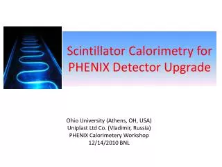 Scintillator Calorimetry for PHENIX Detector Upgrade