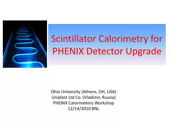 scintillator calorimetry for phenix detector upgrade