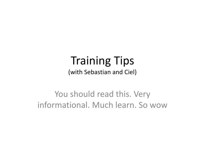training tips with sebastian and ciel
