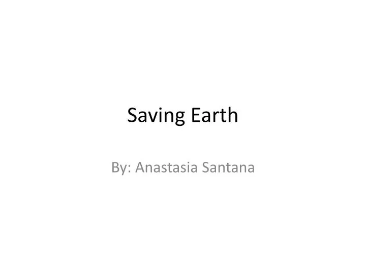 saving earth