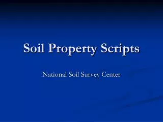 Soil Property Scripts