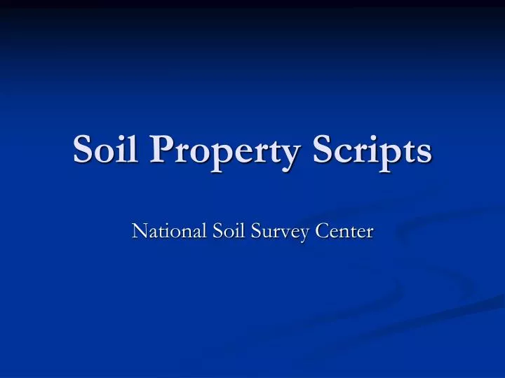 soil property scripts