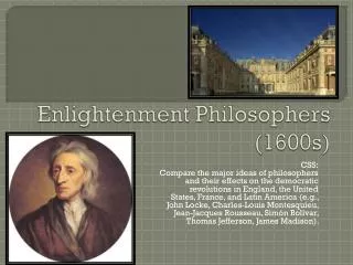 Enlightenment Philosophers (1600s)