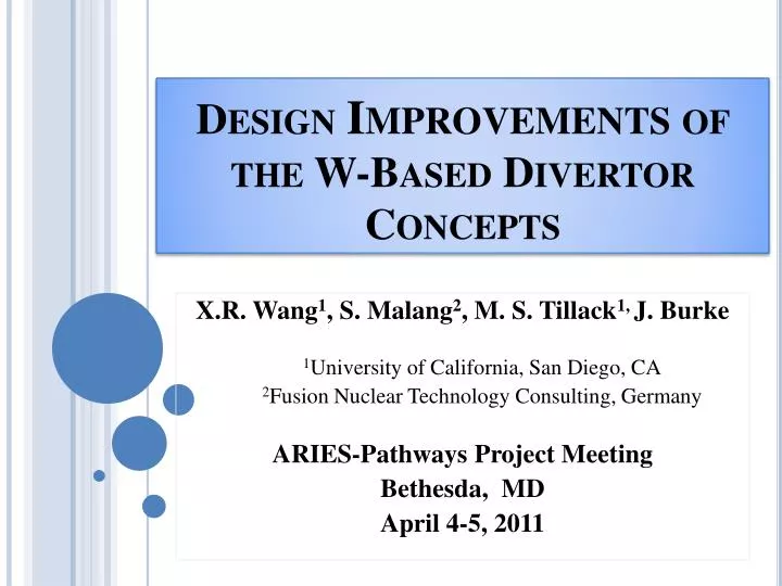 design improvements of the w based divertor concepts