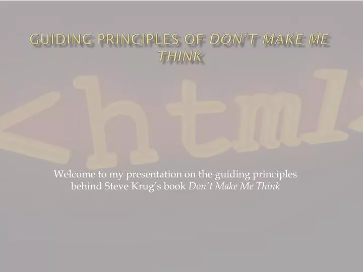 guiding principles of don t make me think