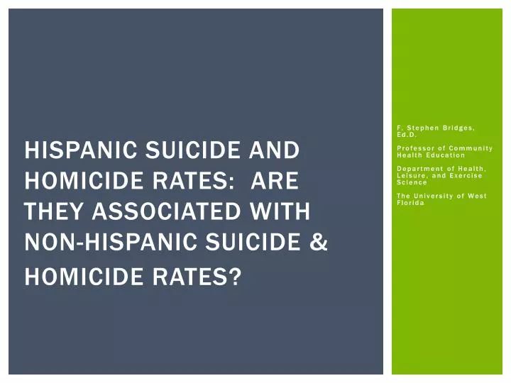 hispanic suicide and homicide rates are they associated with non hispanic suicide homicide rates