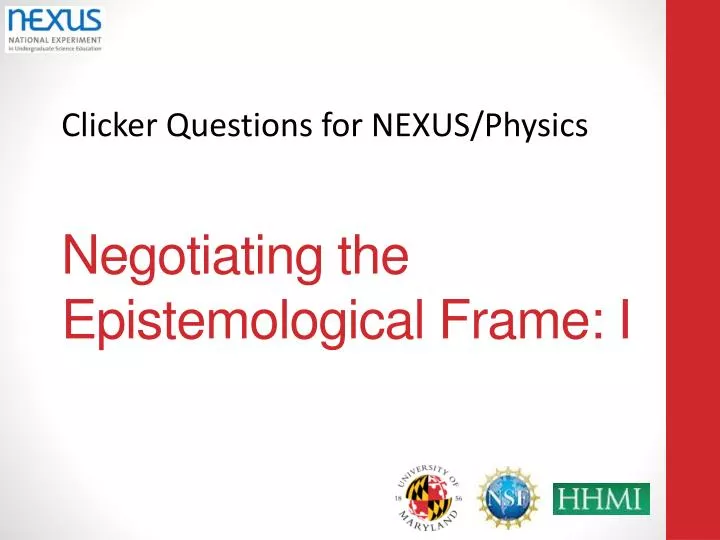 negotiating the epistemological frame i