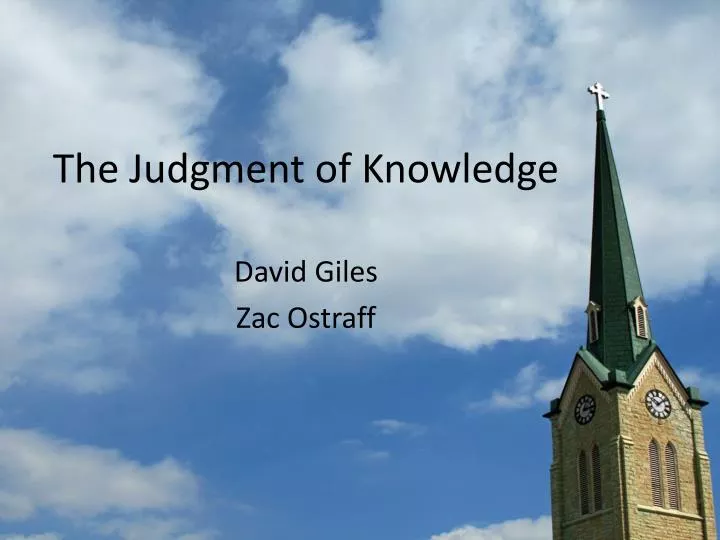 the judgment of knowledge