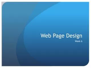 web page design