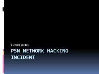 Psn network hacking incident