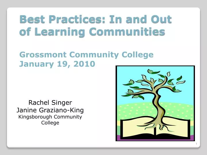 best practices in and out of learning communities grossmont community college january 19 2010