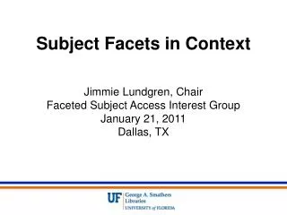Subject Facets in Context