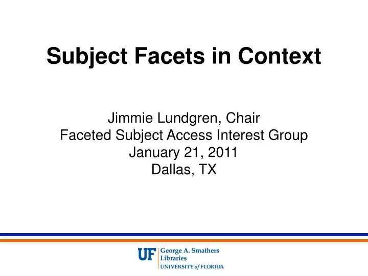 subject facets in context