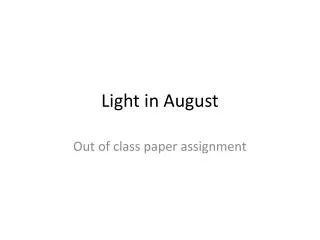 Light in August