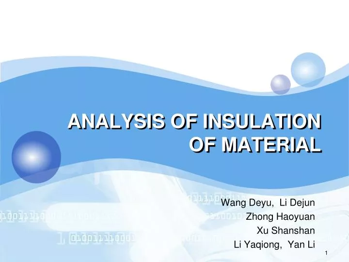 analysis of insulation of material