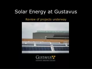 Solar Energy at Gustavus