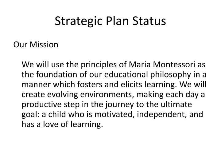 strategic plan status