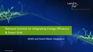 National Summit on Integrating Energy Efficiency &amp; Smart Grid