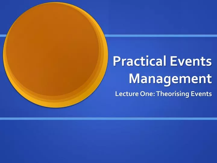 practical events management