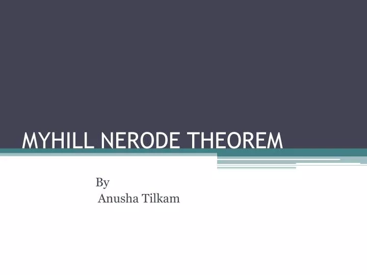 myhill nerode theorem