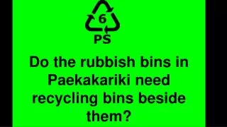 Do the rubbish bins in Paekakariki need recycling bins beside them?