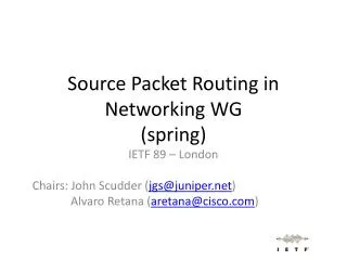 Source Packet Routing in Networking WG (spring)