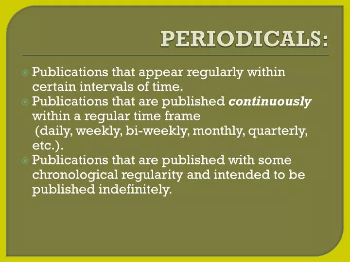 periodicals