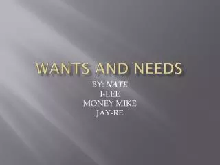 WANTS AND NEEDS