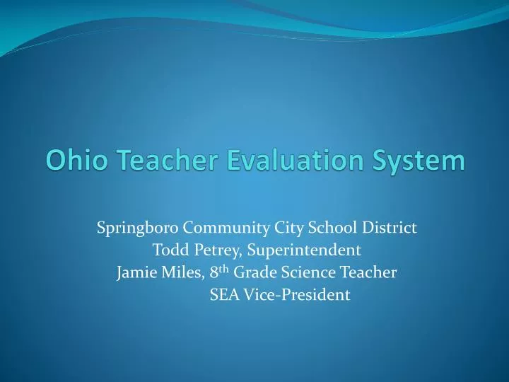 ohio teacher evaluation system