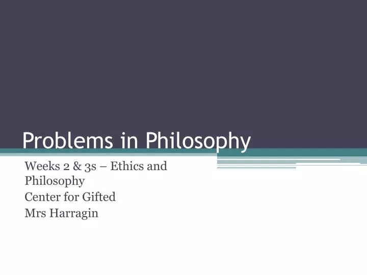 problems in philosophy