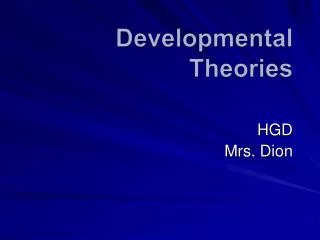 developmental theories